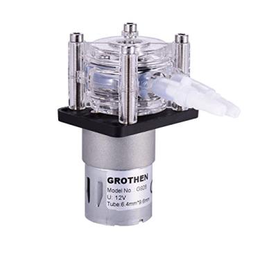 Imagem de CIADAZ Bomba peristáltica DC 12V com tubo de silicone Bomba de água de alto fluxo de dosagem Bomba de vácuo Auto-escorvante anticorrosão ajustável Fluxo para DIY Laboratório de aquário Análise
