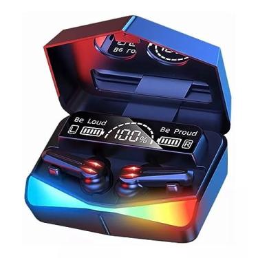 Imagem de SKULULU Fones de ouvido sem fio, Fones de ouvido Bluetooth 5.1 Graves estéreo, Fones de ouvido Bluetooth no microfone com cancelamento de ruído, Fones de ouvido para esportes à prova d'água