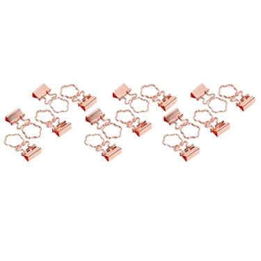 Imagem de Fichário fofo, clipes de fichário em ouro rosa, 15 peças, boca curvada para casa e escola (lírio de água)