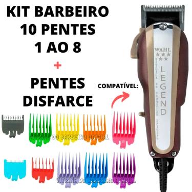 Imagem de Pentes Disfarce 1 Ao 8 + 1,5 E 0,5 Kit P/ Máquinas De Corte!