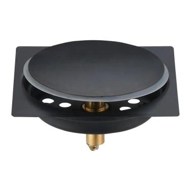 Imagem de Ralo Click Up Quadrado Inox 15X15 Lavabo Veda Cheiro Black