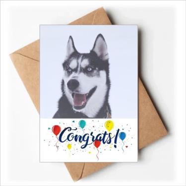 Imagem de DIYthinker Big Dog Snow Husky Picture Cartões de casamento parabéns envelopes de saudação