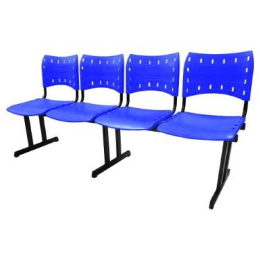 Imagem de Cadeira Iso Rp Longarina Polipropileno 4 Lugares Colorida - Mak Decor