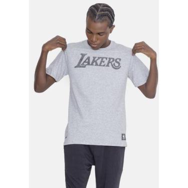 Imagem de Camiseta Nba Estampada Los Angeles Lakers Cinza Mescla