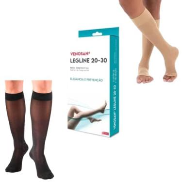 Imagem de Meia Venosan Legline 3/4 de Média Compressão 20-30 mmHg - Bege Pé Aberto ou Preto Pé Fechado (G, BEGE PÉ ABERTO)