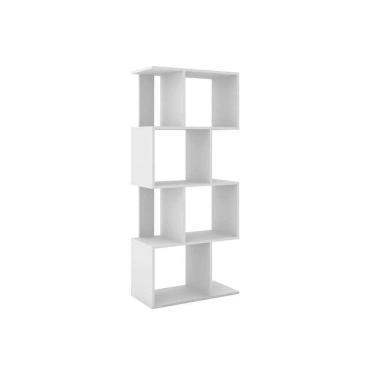 Imagem de Estante Livreiro Casal ESM218 c/ 4 Nichos Branco - Movelbento
