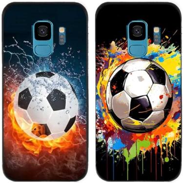 Imagem de 2 peças de capa de telefone traseira de silicone em gel TPU impresso futebol para Samsung Galaxy todas as séries (Galaxy S9)