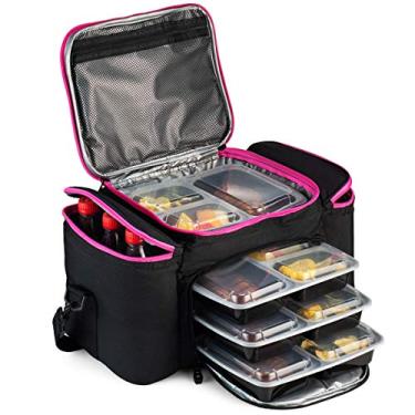 Imagem de Bolsa térmica feminina isolada pela Outdoorwares de grande capacidade, durável, para manter alimentos e bebidas na temperatura certa – boa para viagens, piquenique, caminhadas na praia, acampamento etc. (recipientes não incluídos)