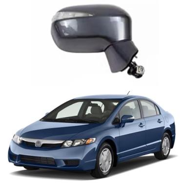 Imagem de Conjunto de espelho lateral do passageiro adequado para HONDA CIVIC 2006 2007 2008 2009 2010 2011 Honda CIVIC Espelho retrovisor de carro ajuste de lente de substituição, luz LED