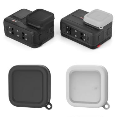 Imagem de Pacote com 2 tampas de lente de silicone compatível com Insta360 Ace Pro capa protetora de lente macia com orifício de cordão tampa de lente lavável para acessórios de câmera de ação Insta 360 Ace