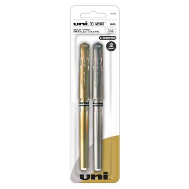 Imagem de uniball Signo Gel Impact Pens, Bold Point (1.0mm), Assorted Metallic, 2 Pack