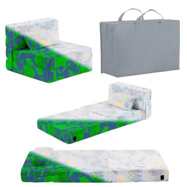 Imagem de Givjoy Colchão dobrável para sofá-cama para crianças com travesseiro, tapete lavável para dormir para dormir, cadeira futon dobrável com bolsa de armazenamento para meninas e meninos