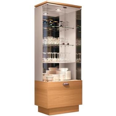 Imagem de Cristaleira Nicho Adega com Led Portas de Vidro Dominic B01 Nature Off White - Lyam Decor