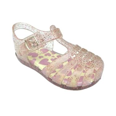 Imagem de Sandália Menina Pimpolho Colorê PVC Rosa Glitter 0034433E Tamanho:27;Cor:Rosa;Gênero:Menina