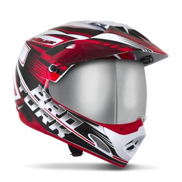 Imagem de CAPACETE FECHADO PRO TORK TH1 VISION ADVENTURE BRANCO - VERMELHO TAM. 60 VIS. ESPELHADA