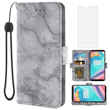Imagem de Asuwish Compatível com capa OnePlus 5T e protetor de tela de vidro temperado, compartimento para cartão celular, suporte, carteira de mármore, capas de telefone para Oneplus5T A5010 One Plus5T 1 Plus
