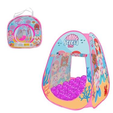 Imagem de Barraca Infantil Dobrável Bolinhas de Uma Cor - DM Toys, Roxo