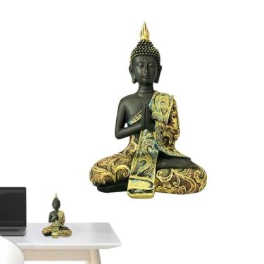 Imagem de Buda de jardim, estátua de Buda interna | Estátua de Buda sentada decoração de jardim zen | Decoração de Buda para casa, estatuetas colecionáveis, esculturas de jardim para refrigerador de vinho de en