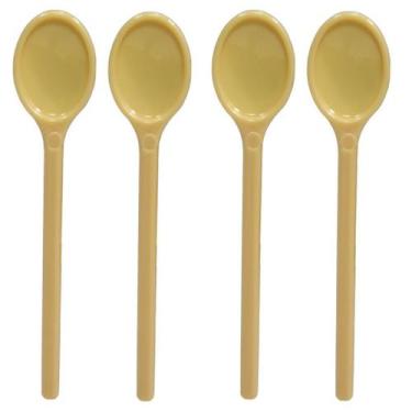 Imagem de Mini Colherzinha Bege Talher De Sobremesa Com 50 Unidades - RA