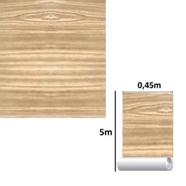 Imagem de Papel De Parede Adesivo Decorativo 3D Madeira 5m Lavável - Fwb