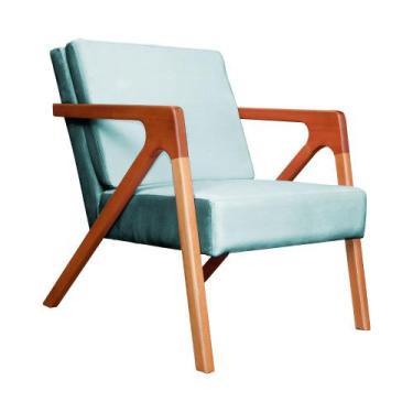 Imagem de Poltrona Monalisa Decorativa Veludo Cores - DS Estofados, Azul Turques