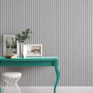 Imagem de Papel de Parede Adesivo Ripado Painel Madeira Lavável Para Quarto - De