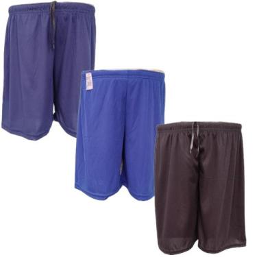 Imagem de Kit 3 shorts masculino academia futebol lazer esportivo 100% poliéster