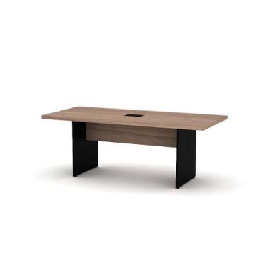 Imagem de Mesa De Reunião Retangular Com Power Box PE 40 Pandin 2,00 M Noce Natu