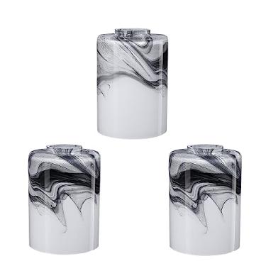 Imagem de Pacote com 3 cúpula cilíndrico de vidro para mini luminária pendente de 4,2 cm altura 14 cm arandela de parede ventilador de teto capa de luz soprada à mão luminária de substituição para luz de penteadeira, candeeiro de mesa mármore cinza