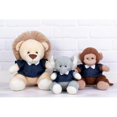 Imagem de Trio Safári Misto Pelúcia P/Nichos Leão, Macaco E Elefante. (MARINHO)