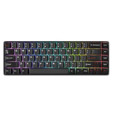 Imagem de Teclado mecânico DrunkDeer G65 Teclado de gatilho rápido, switch magnético, TKL para jogos, de polibutileno tereftalato, RGB, compacto, 65% de tamanho, 68 teclas, com fio USB, preto