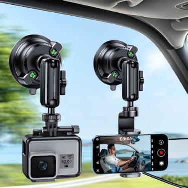 Imagem de xuenair Para-brisa de sucção para carro, suporte de telefone giratório 360 ultra estável para gravação de vídeo Sunction, suporte de carro para iPhone 16 Pro Max GoPro Insta 360 Câmera Vlog filmagem