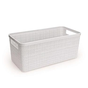 Imagem de Cesto Organizador Juta Alongada Rattan de Plástico Resistente Capacida