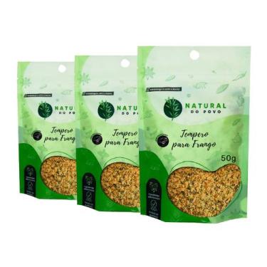 Imagem de Tempero Mix Gourmet Para Frango Alta Qualidade Kit 3 50g Pouch  - Natu