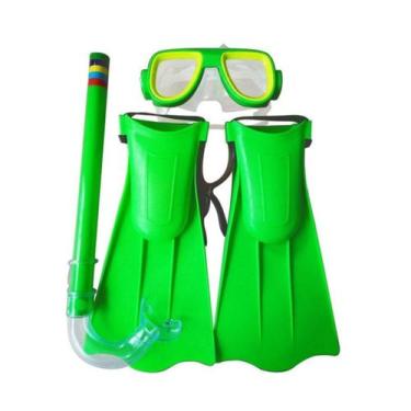 Imagem de Kit Mergulho Completo Infantil Máscara Snorkel Pé De Pato Óculos Nadad