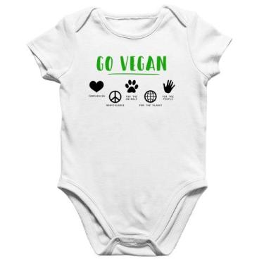 Imagem de Body Bebê Algodão Go Vegan Símbolos - Foca na Moda, Branco, M