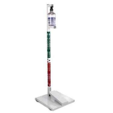 Imagem de Suporte em AÇO para Álcool Gel com Pedal BRANCO - Cab Quality