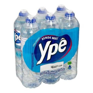 Imagem de Detergente Lava Louças Ypê Clear Rende Mais 500ml Kit 6, Detergente Lí