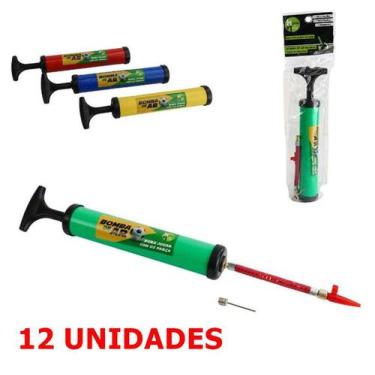 Imagem de 12 Bomba De Ar Manual Para Bolas 24cm Com Bico Color - hm