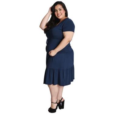 Imagem de Vestido Plus Size Grávida e Amamentação com Botão em Viscolycra Linda 