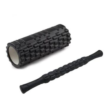 Imagem de Kit Bastão Massagem E Rolo Liberação Foam Roller Miofascial - OCCY