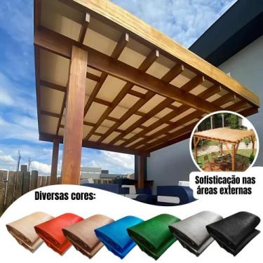 Imagem de Tela Sombreamento 90% Cobertura Pergolado Decorativo Cores Metro Linea