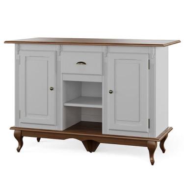 Imagem de Bancada de Cozinha Ilha de Madeira Alta Hannover com 2 Portas e 1 Gave