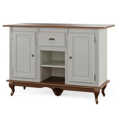 Imagem de Bancada de Cozinha Ilha de Madeira Alta Hannover com 2 Portas e 1 Gave