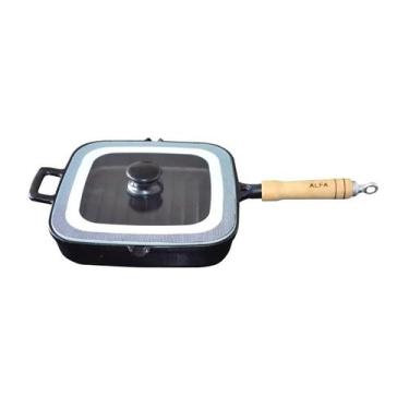 Imagem de Frigideira em Ferro Cook Grill Gourmet Quadrada TV 23x23cm - Fundição 