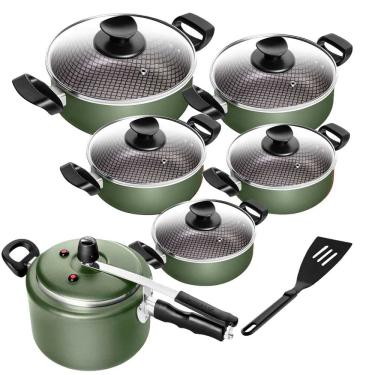 Imagem de Conjunto Antiaderente Spesso Caçarola Com Panela de Pressão 5 Litros 6 Peças Patolux