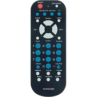 Imagem de RCR503BZ RCR503BR RCR503BE Controle remoto de substituição adequado para RCA TV VCR DVD receptor de satélite caixa de cabo conversor de TV digital