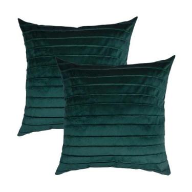 Imagem de Kit 2 Capas para Almofada Drapeada Line em Veludo 43x43 com Enchimento
