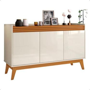 Imagem de Buffet Aparador 3 Portas Ripado Astúrias Prateleira Interna - Vianossa