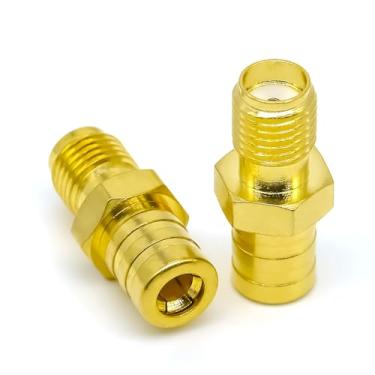 Imagem de Ahoaepy 2 peças SMA SMB Conector de antena SMA fêmea para adaptador fêmea SMB, cabo coaxial SMA SMB de baixa perda, conector de rádio para antena aérea de carro DAB, áudio, roteador, vídeo